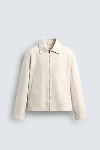 TEXTURED ZIP-UP OVERSHIRT