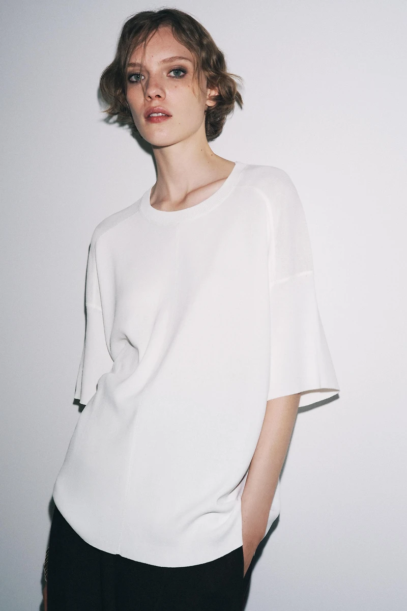 TOP OVERSIZE EN MAILLE UNIE