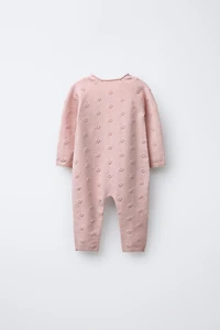 COMBINAISON LONGUE EN MAILLE À FLEURS BRODÉES