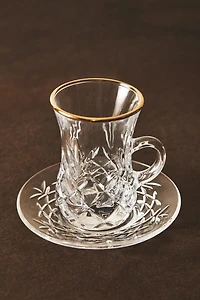 ENGRAVED GLASS TEACUP