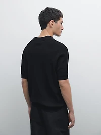 100% cotton ribbed knit polo shirt