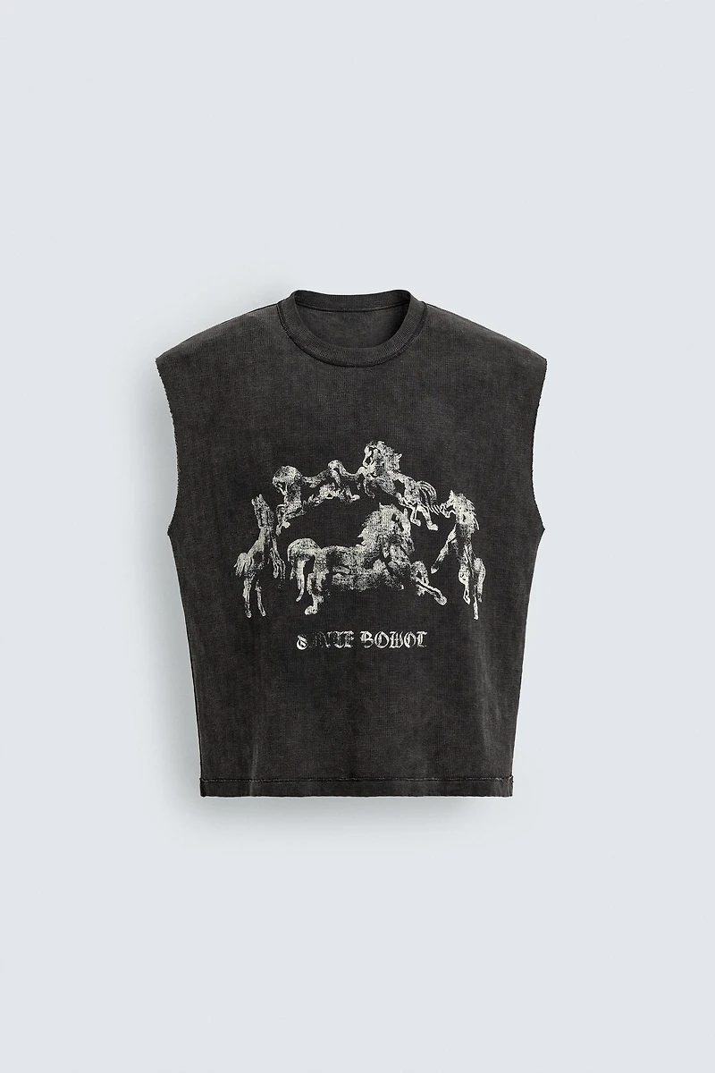 HORSE PRINT KNIT TANK TOP