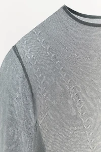 VISCOSE BLEND EYELET TOP