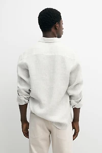 Chemise slim milleraies 100 % lin