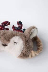 FAUX FUR REINDEER EYE MASK