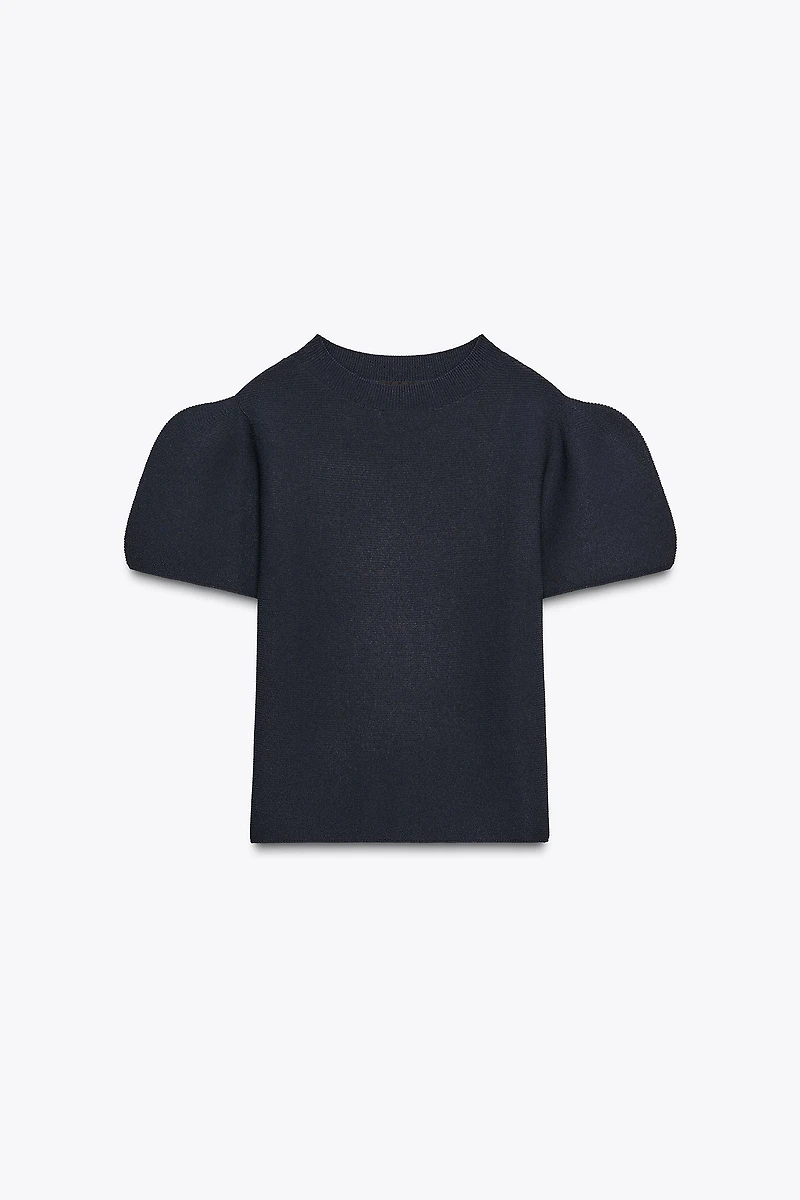 BALLOON SLEEVE KNIT TOP