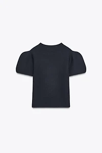 BALLOON SLEEVE KNIT TOP