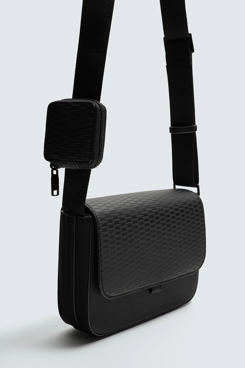 RUBBERIZED TEXTURE CROSSBODY BAG