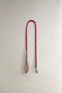 ROPE AND LEATHER PET LEAD