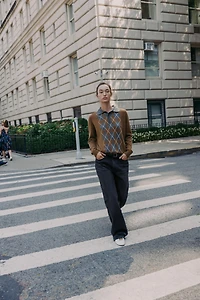 PULL POLO EN MAILLE LOSANGES