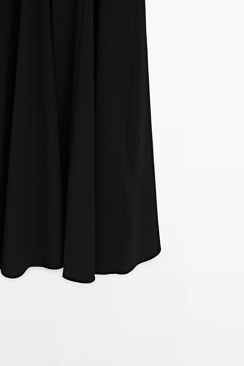 Robe midi à encolure américaine avec détail de nœud