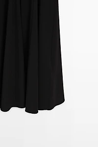 Robe midi à encolure américaine avec détail de nœud