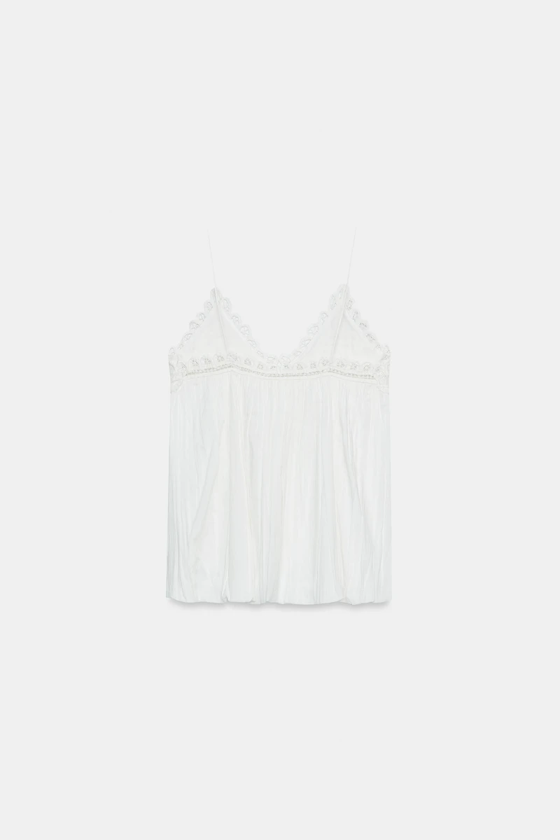 ZW COLLECTION EMBROIDERED PUFFY TOP