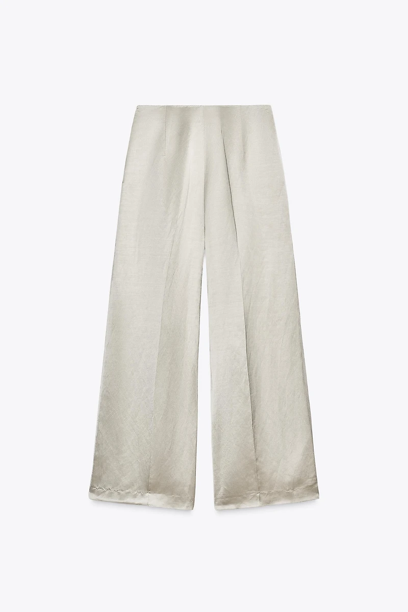 ZW COLLECTION SATIN PLEATED PANTS