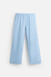 STRIPED TEXTURED PANTS