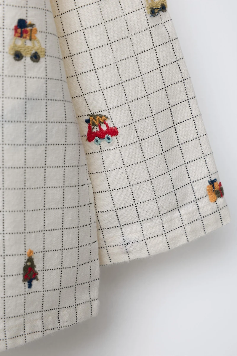 PLAID SHIRT WITH EMBROIDERED DETAILS