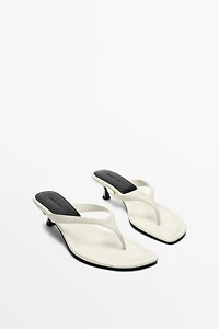 Leather heeled sandals