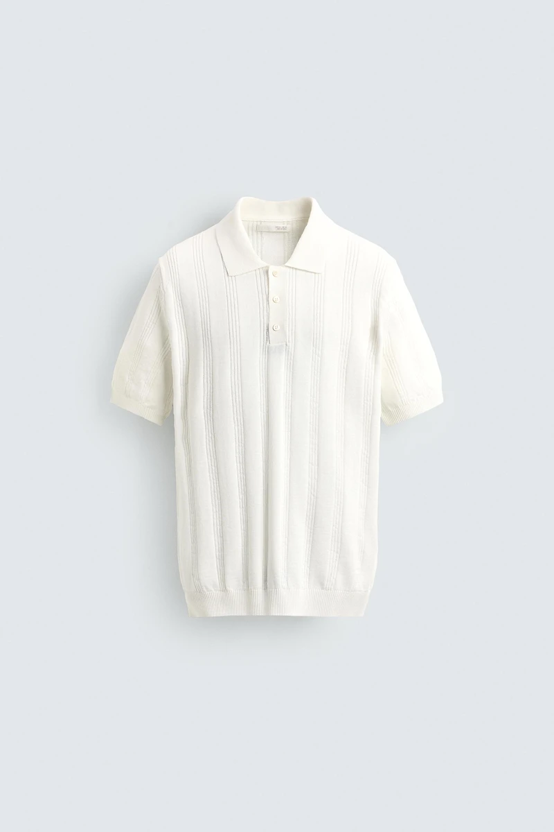 REGULAR FIT KNIT TEXTURED POLO