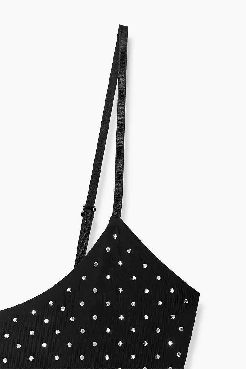 RHINESTONE POLYAMIDE BODYSUIT