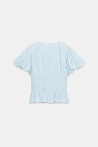 PUFF SLEEVE PINTUCK BLOUSE
