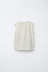 GARMENT DYE EMBROIDERED SLEEVELESS T-SHIRT