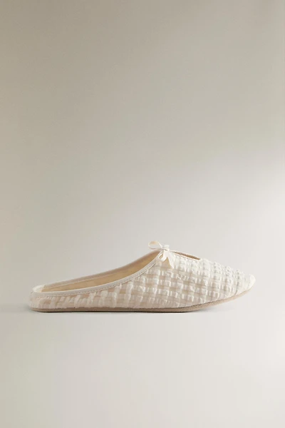 GINGHAM MULE SLIPPERS
