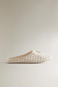 GINGHAM MULE SLIPPERS