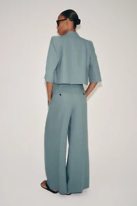ZW COLLECTION LINEN PLEATED PANTS