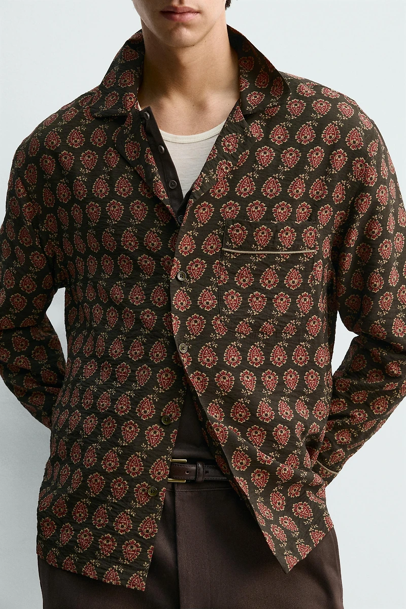 PAISLEY PRINT FLOWY SHIRT
