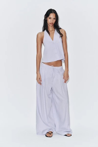 BUTTONED LINEN VEST