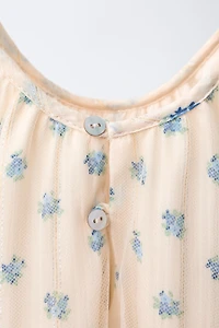 FLORAL PRINT TULLE COMBINATION DRESS
