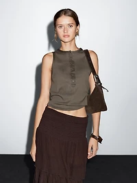 Top with contrast trim detail