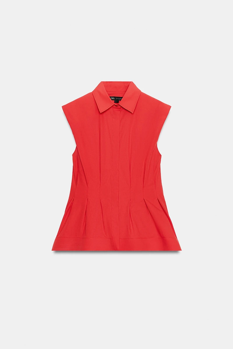 ZW COLLECTION PLEATED SLEEVELESS SHIRT