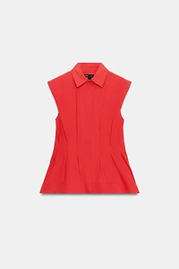 ZW COLLECTION PLEATED SLEEVELESS SHIRT
