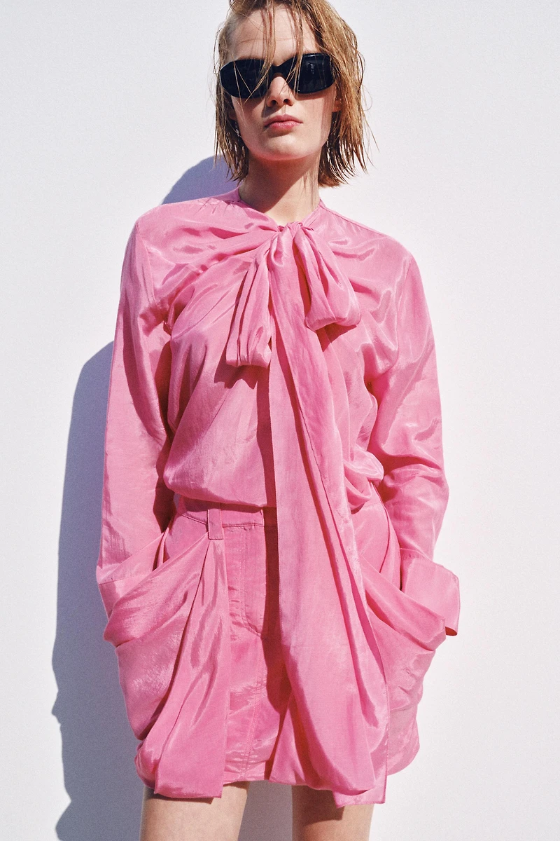 BLOUSE FLUIDE À NŒUDS ZW COLLECTION