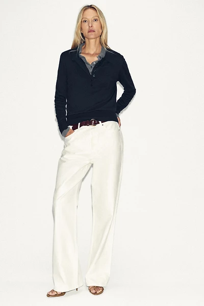 PULL POLO EN MAILLE UNIE