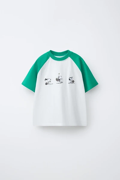 T-SHIRT MANCHES RAGLAN BRODÉ SNOOPY PEANUTS™