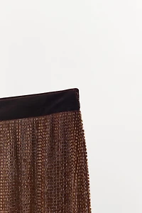 BEADED FRINGE MINI SKIRT