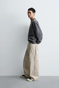 ABSTRACT PRINT TEXTURED PANTS