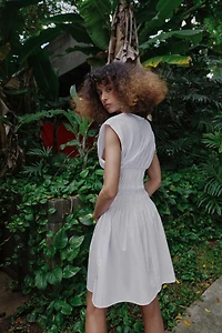 ROBE COURTE BIMATIÈRE POPELINE
