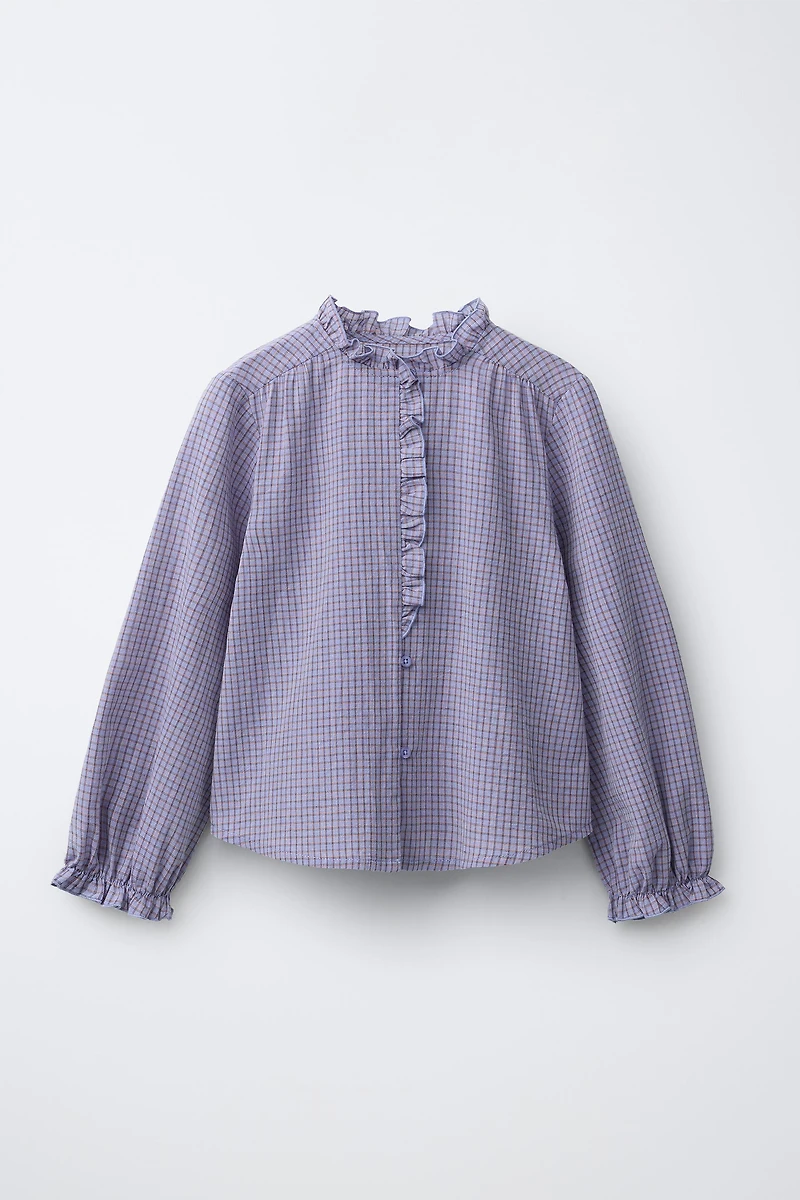 GINGHAM AND RUFFLE SHIRT