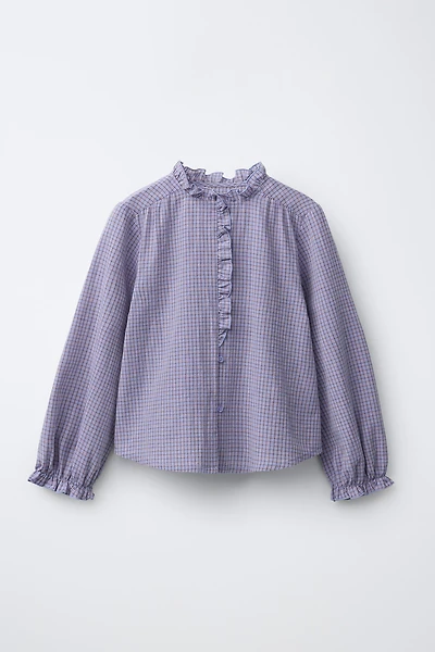 GINGHAM AND RUFFLE SHIRT
