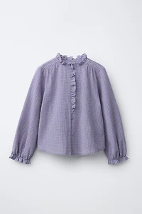 GINGHAM AND RUFFLE SHIRT