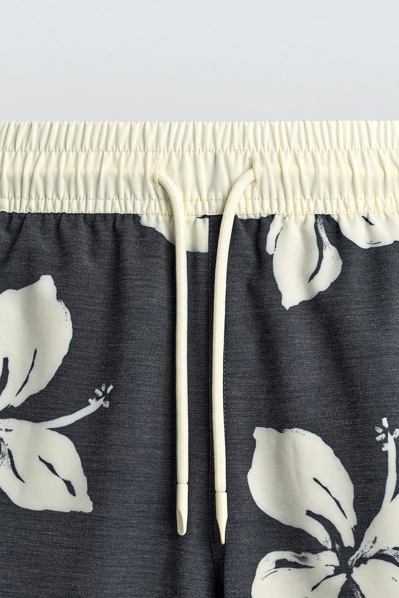 LONG HIBISCUS PRINT SWIMSUIT