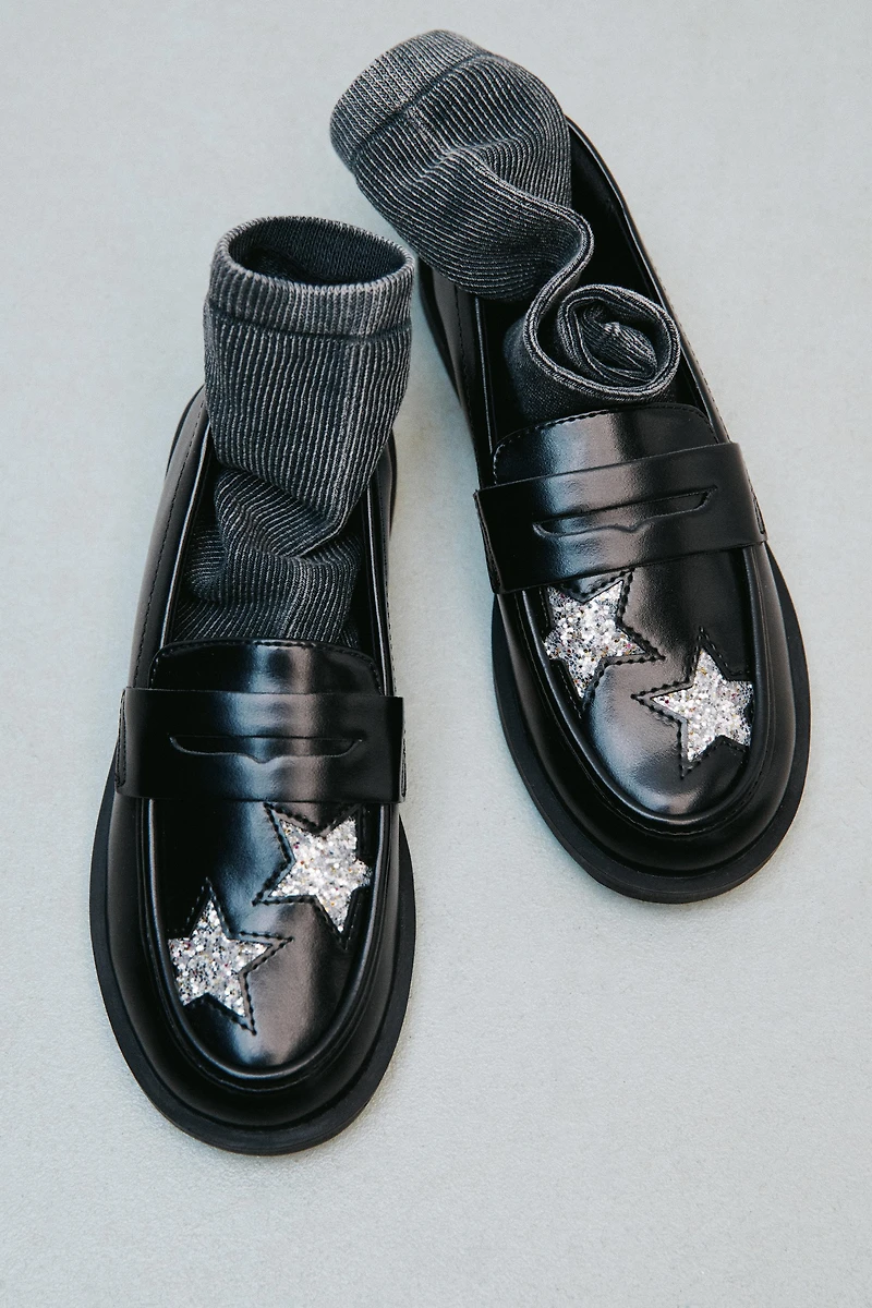 GLITTER STAR LOAFERS