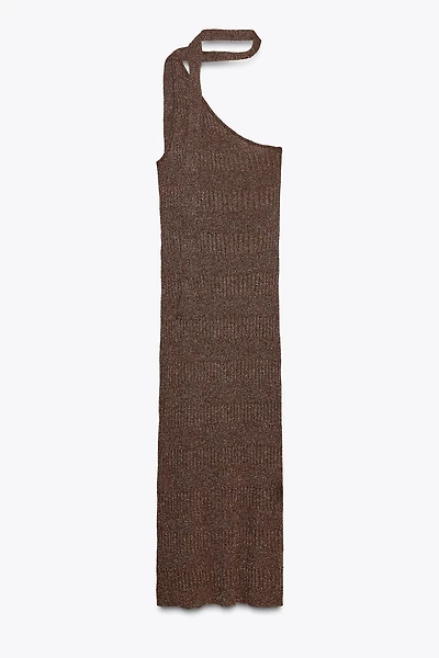 ASYMMETRIC SCARF MIDI DRESS