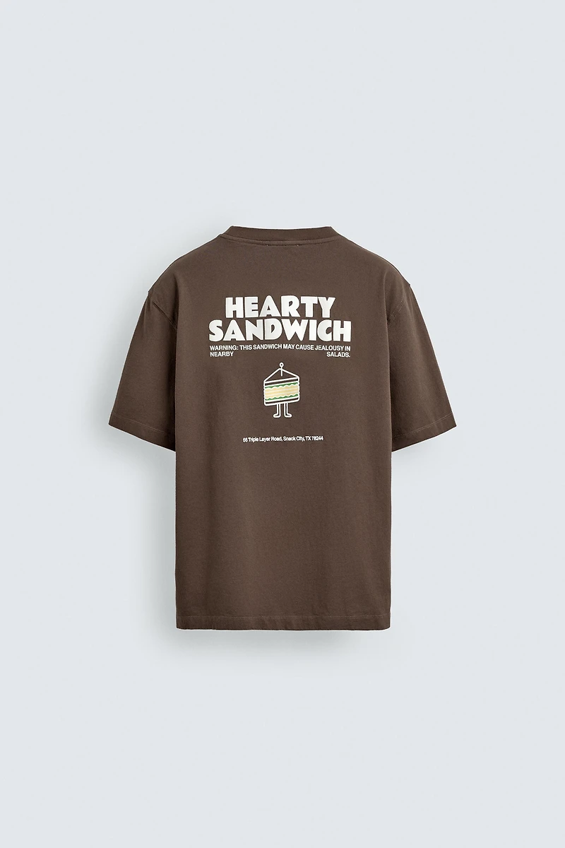 EMBROIDERED SANDWICH T-SHIRT