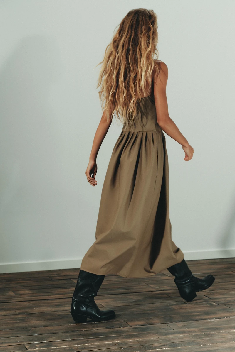 STRAPLESS MIDI DRESS