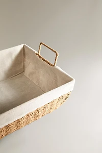 COTTON LINED IRONING BASKET