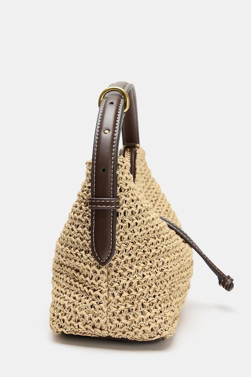 WOVEN MINI BUCKET BAG